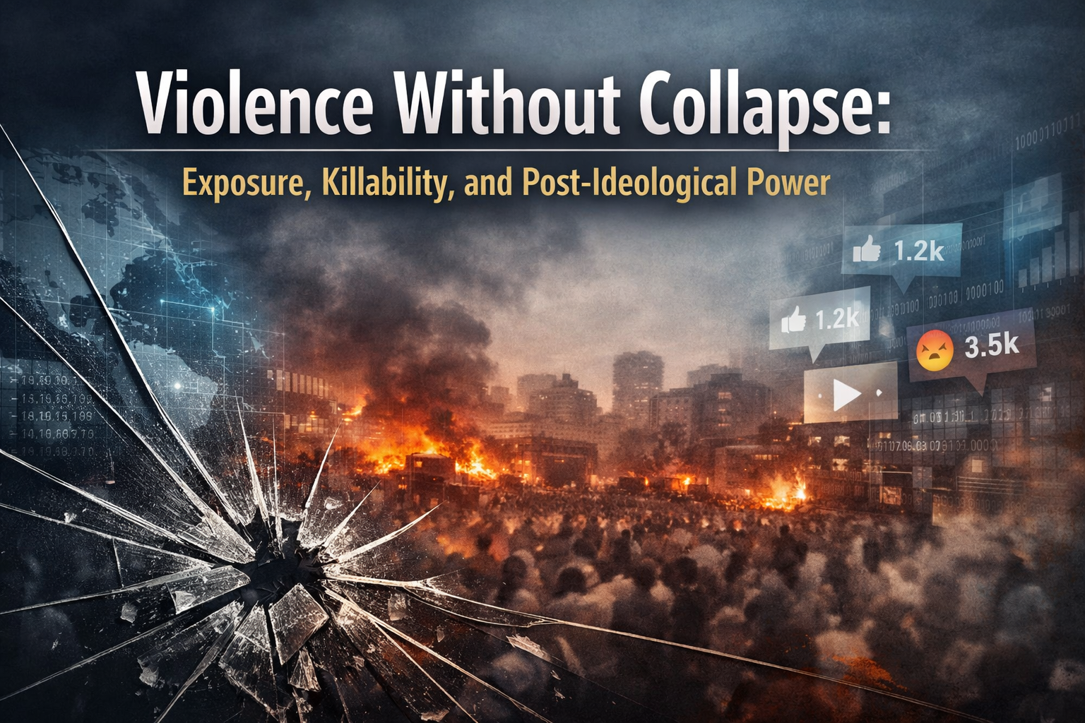 Abstract image representing exposure without collapse in post-ideological power