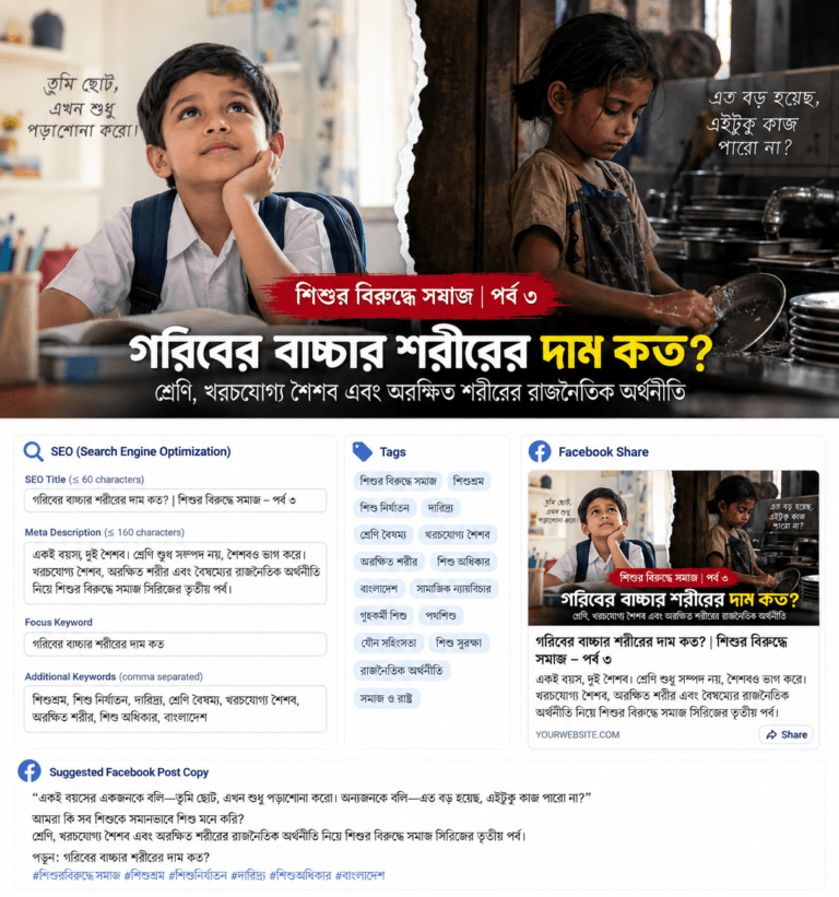 গরিবের বাচ্চার শরীরের দাম কত? (শিশুর বিরুদ্ধে সমাজ | পর্ব ৩)